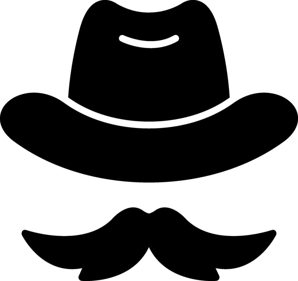 Mustache Glyph Icon vector