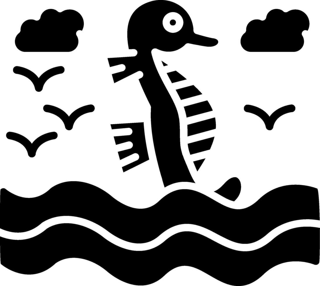 Seahorse Glyph Icon vector