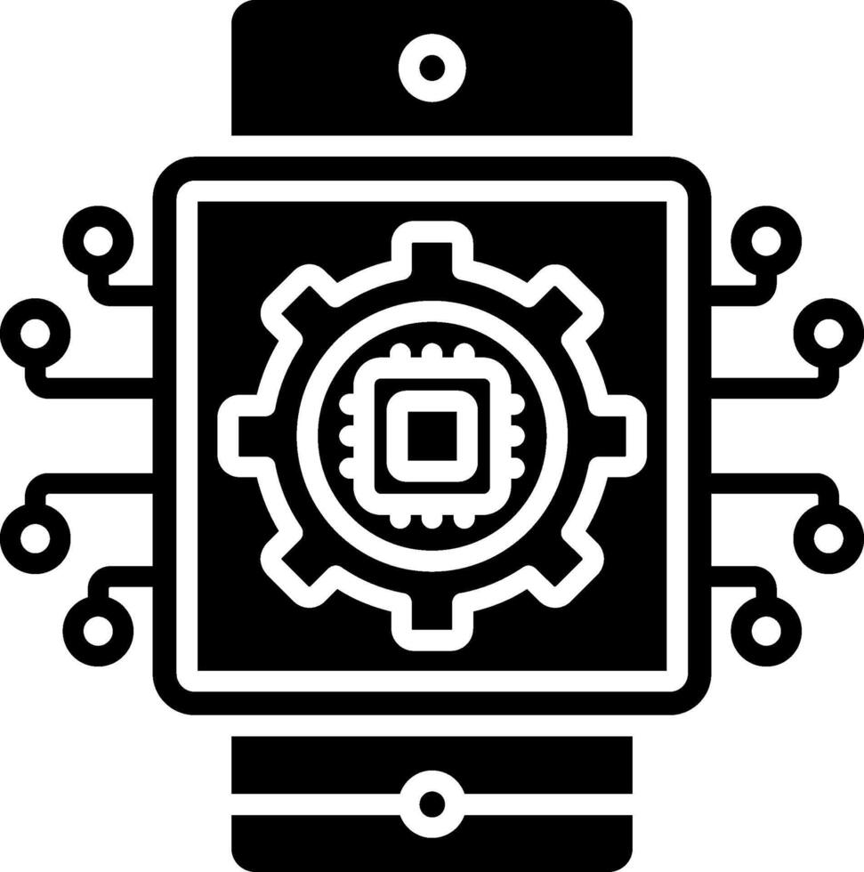 Smartwatch Glyph Icon vector