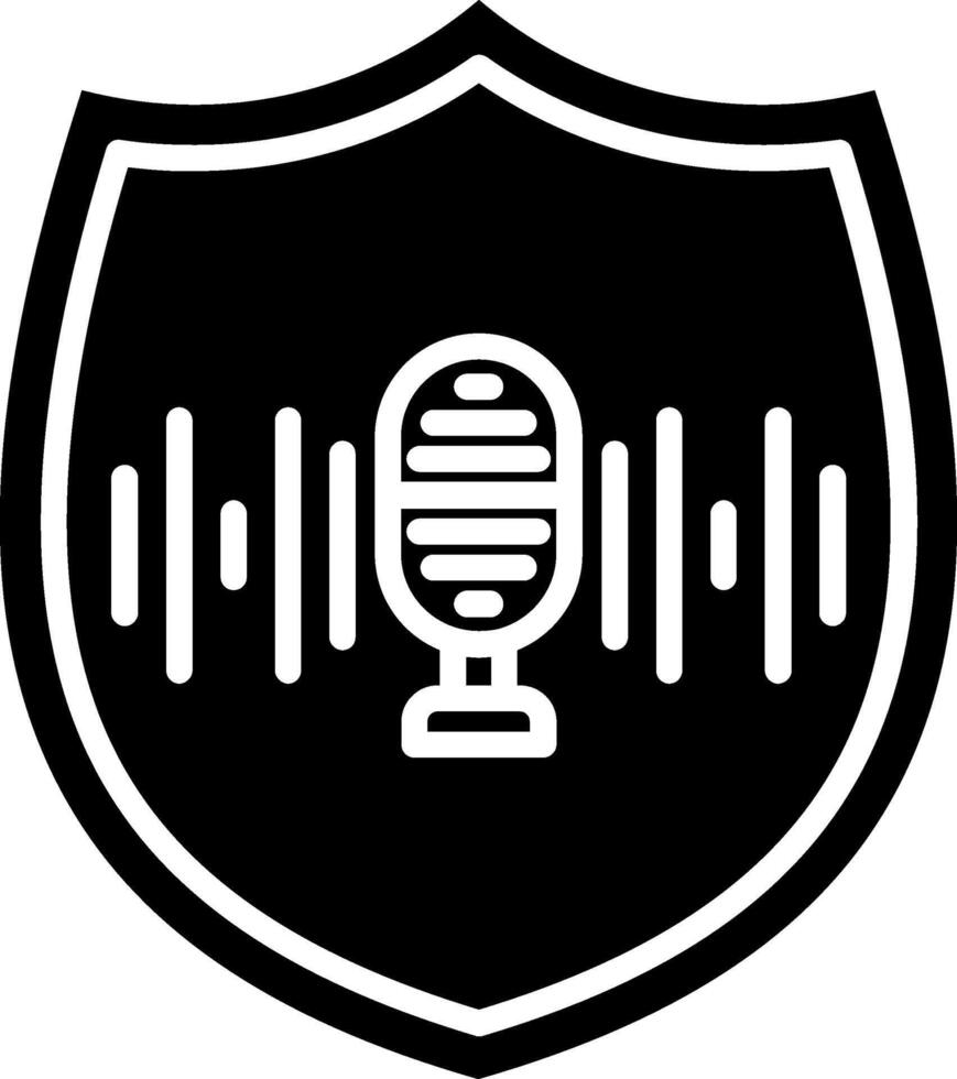 Voice Recognition Glyph Icon vector