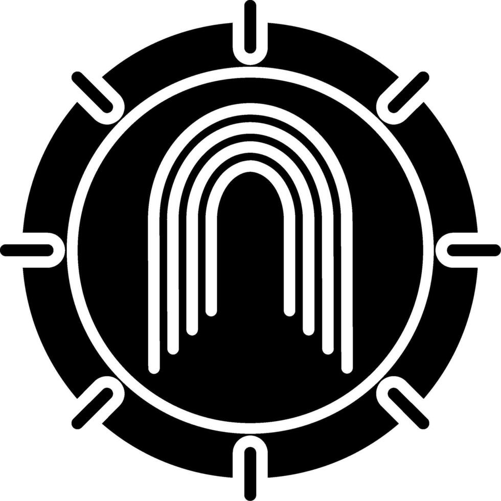 Fingerprint Glyph Icon vector