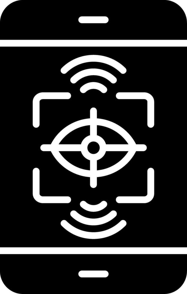 Eye Tracking Glyph Icon vector