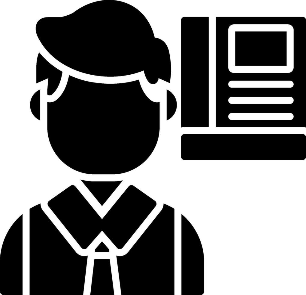 Professor Glyph Icon vector