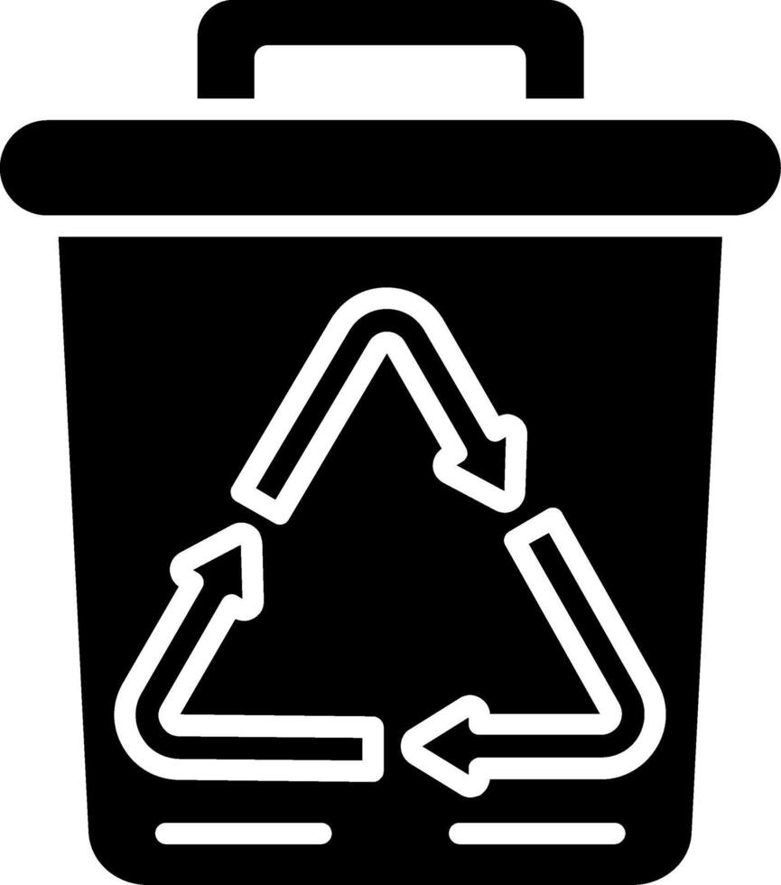 Trash Bin Glyph Icon vector