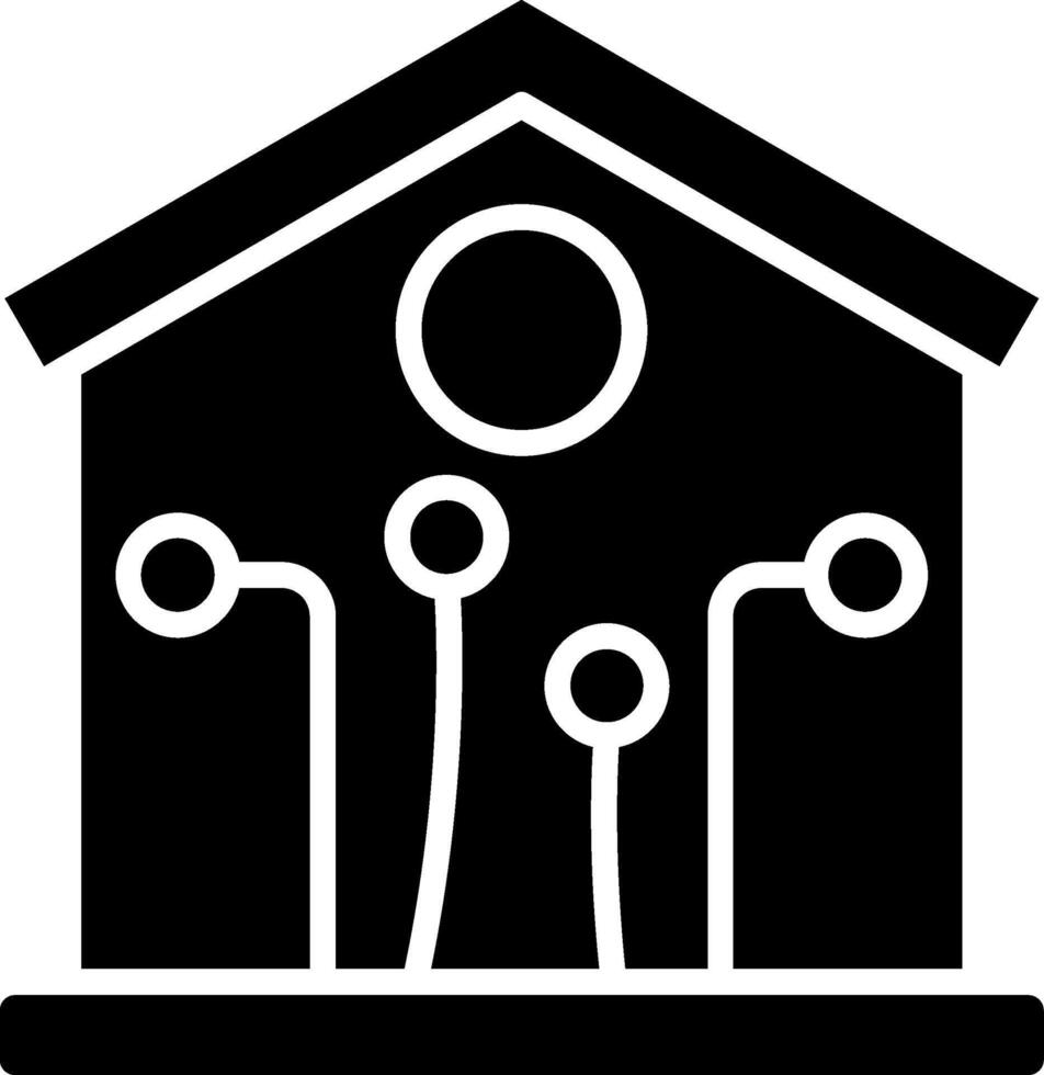Smart House Glyph Icon vector