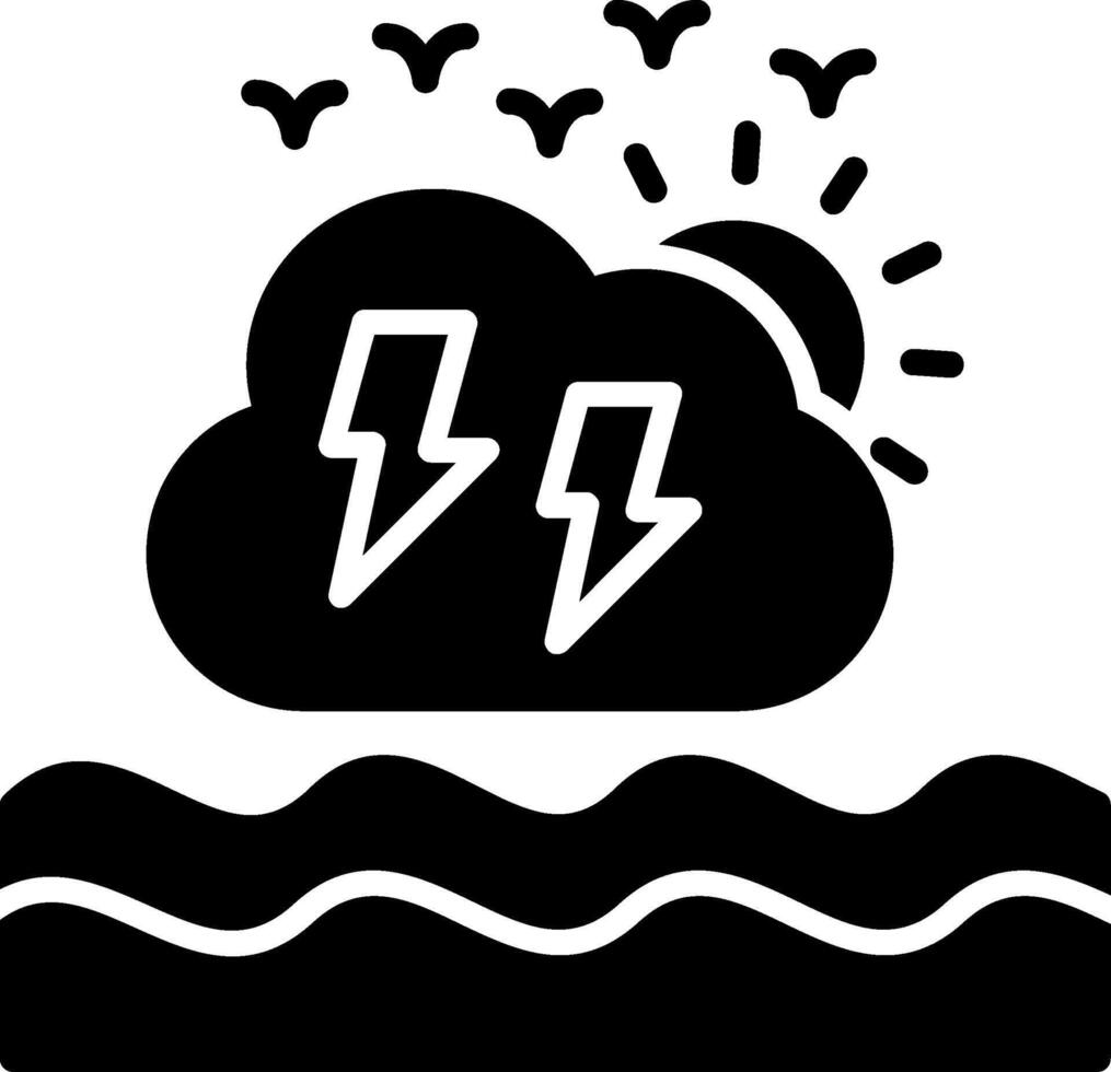 Tide Glyph Icon vector