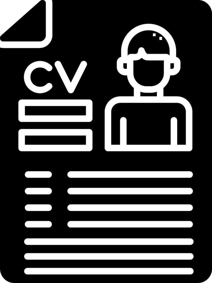 CV Glyph Icon vector