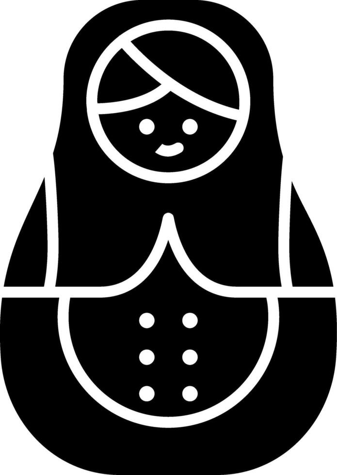 Matryoshka Doll Glyph Icon vector
