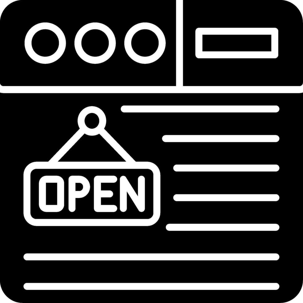 Open Glyph Icon vector