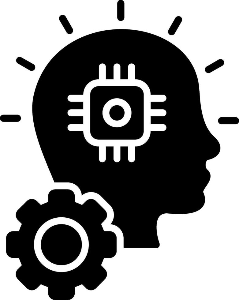AI Glyph Icon vector