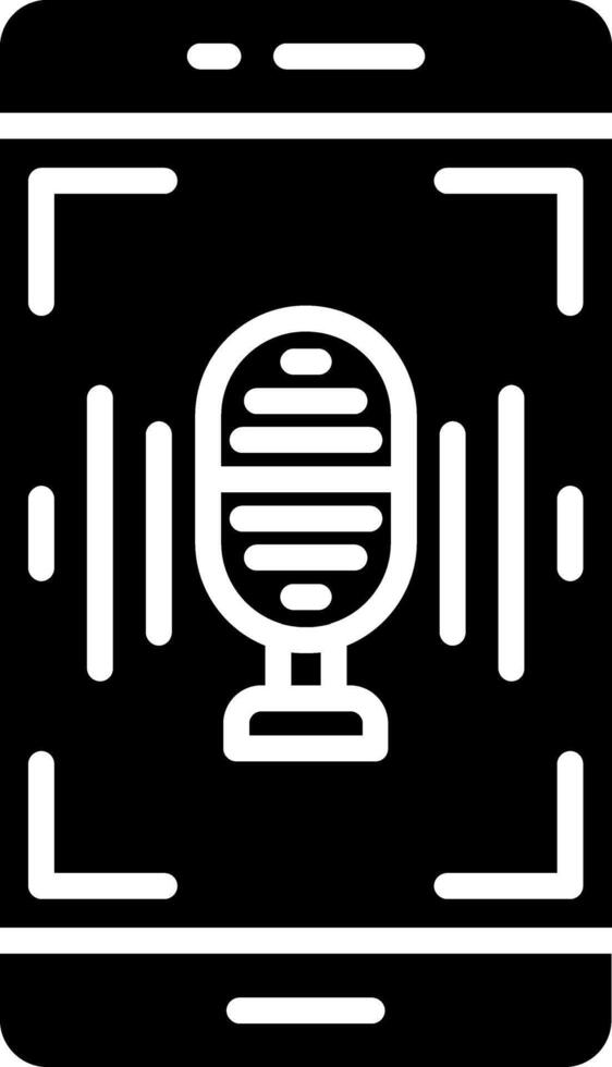 Voice Recognition Glyph Icon vector