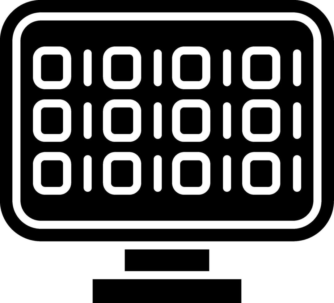 Binary Code Glyph Icon vector