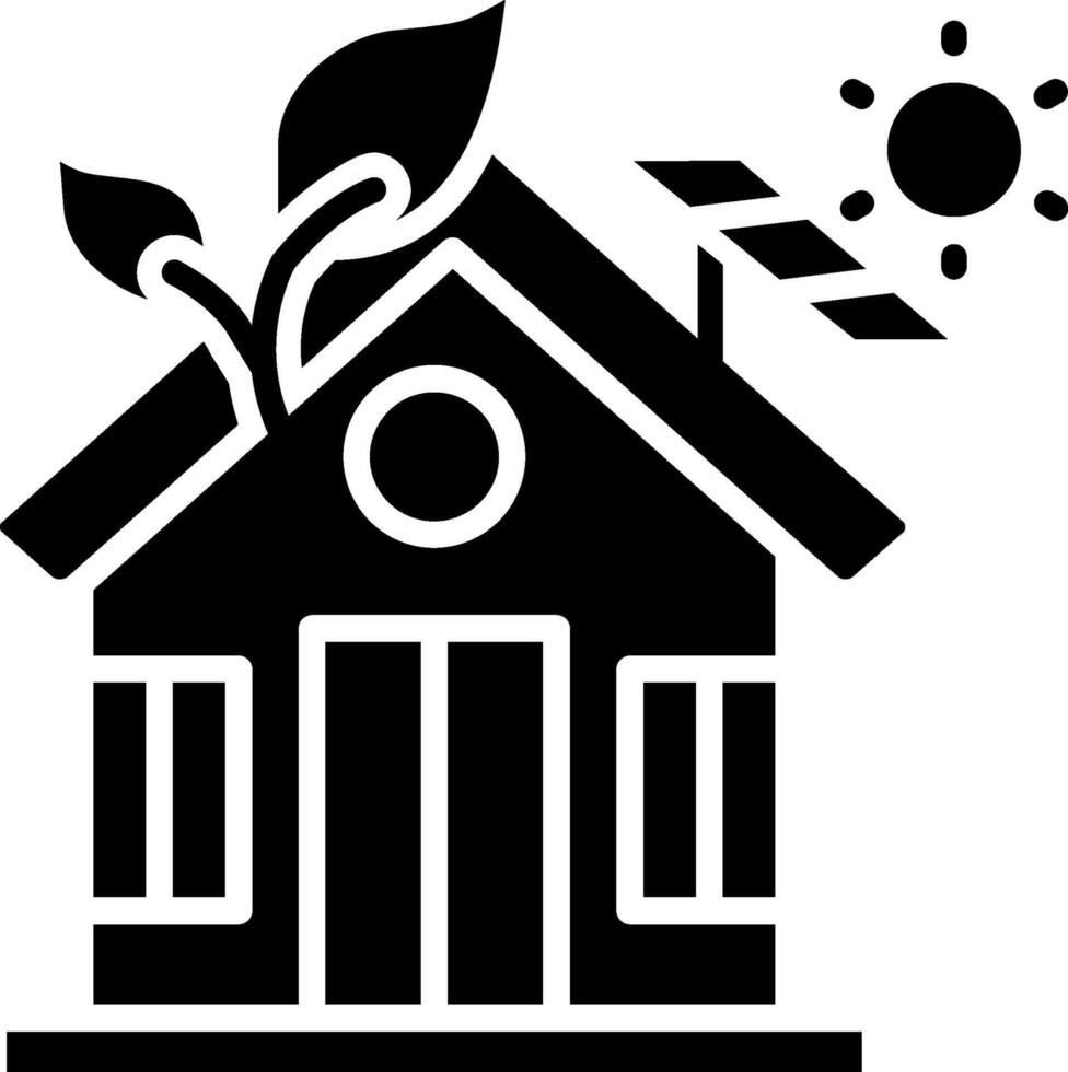 Eco Home Glyph Icon vector