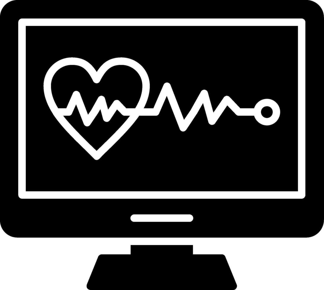 Electrocardiogram Glyph Icon vector