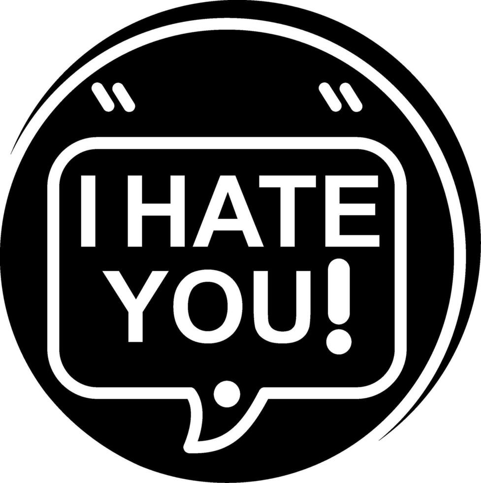 Hate You Glyph Icon vector