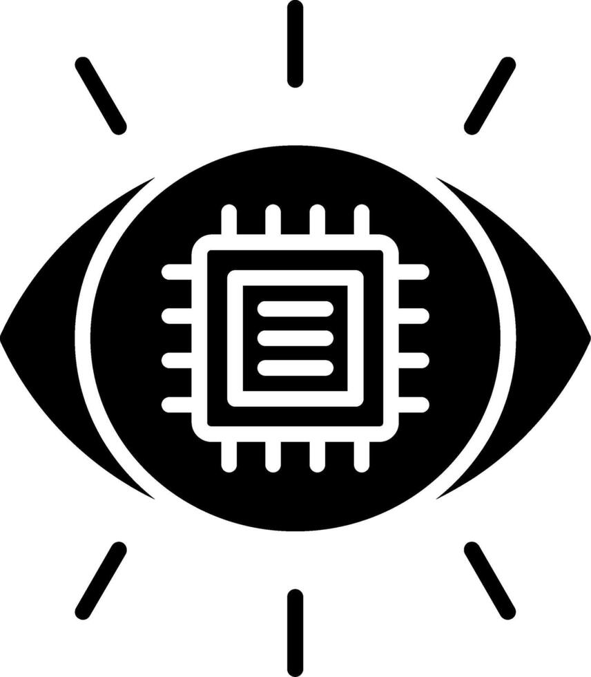 Machine Vision Glyph Icon vector
