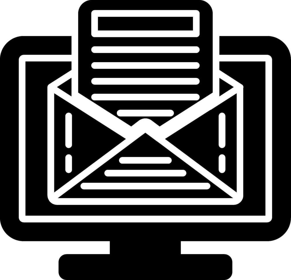 Online Email Marketing Glyph Icon vector