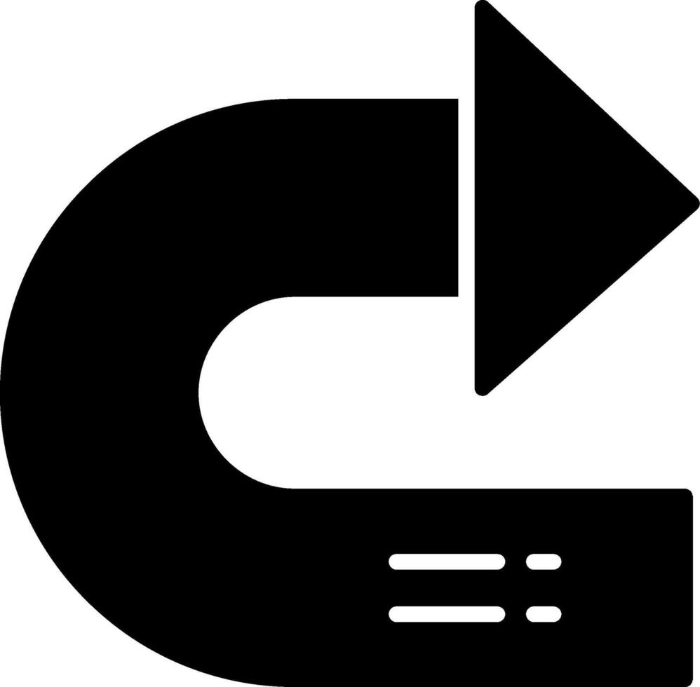 Right Turn Glyph Icon vector