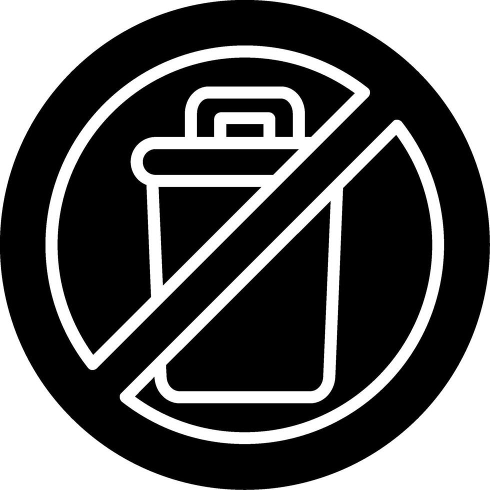 Trash Bin Glyph Icon vector