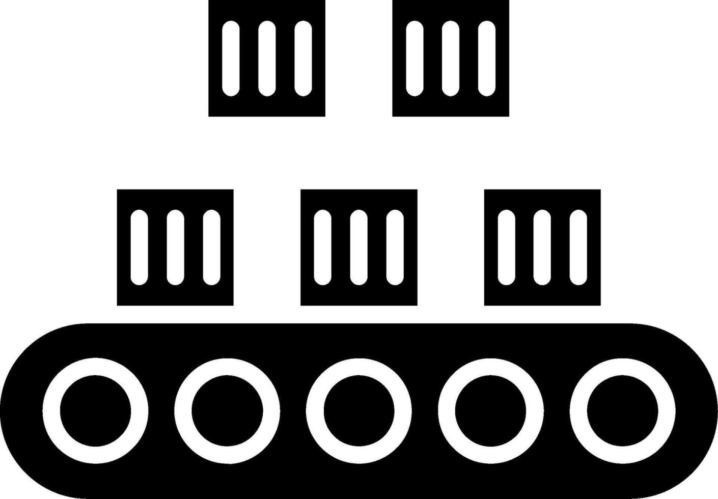 Conveyor Belt Glyph Icon vector