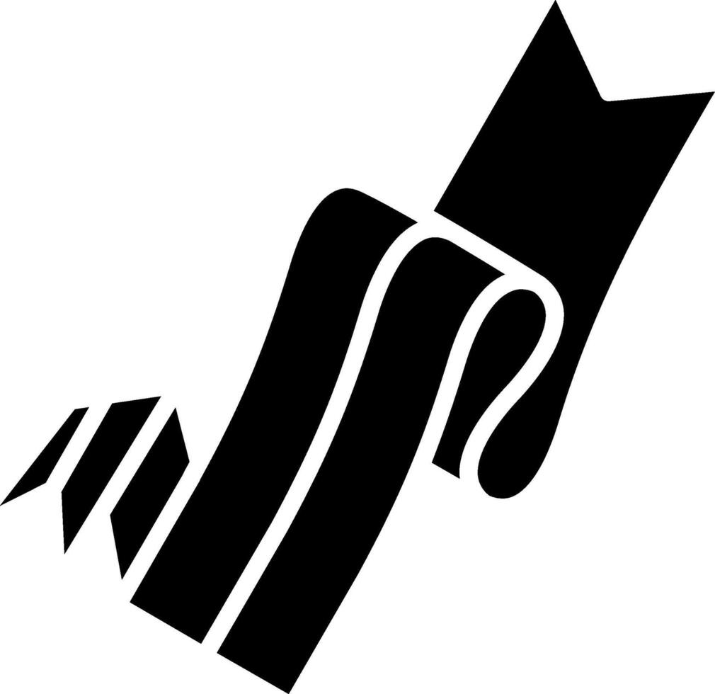 Folded Ribbon Glyph Icon vector