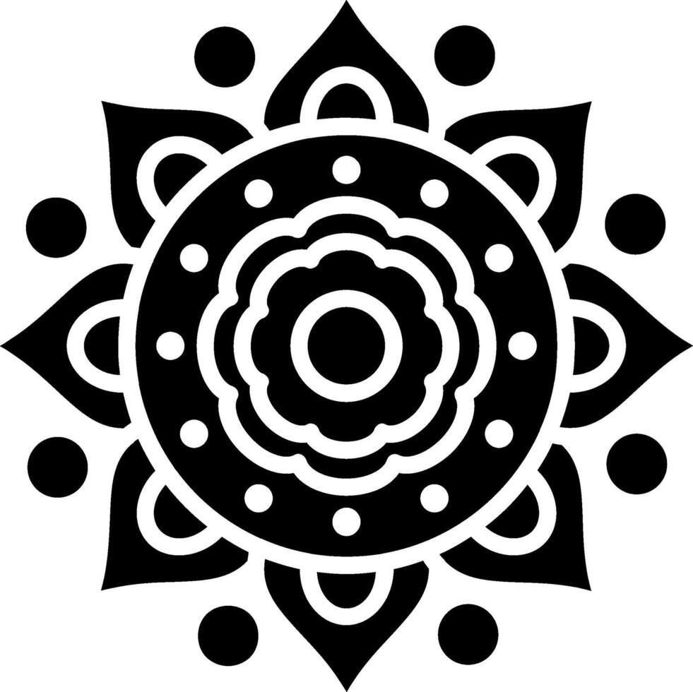 Mandala Glyph Icon vector