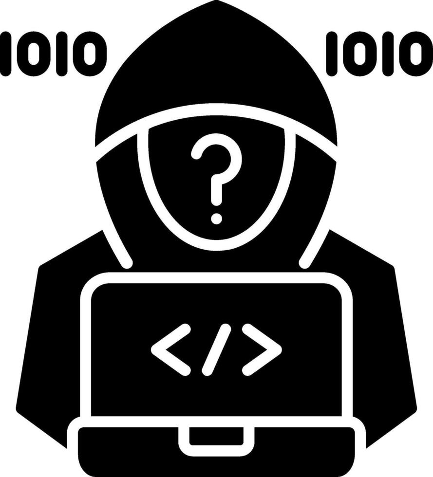 Hacker Glyph Icon vector