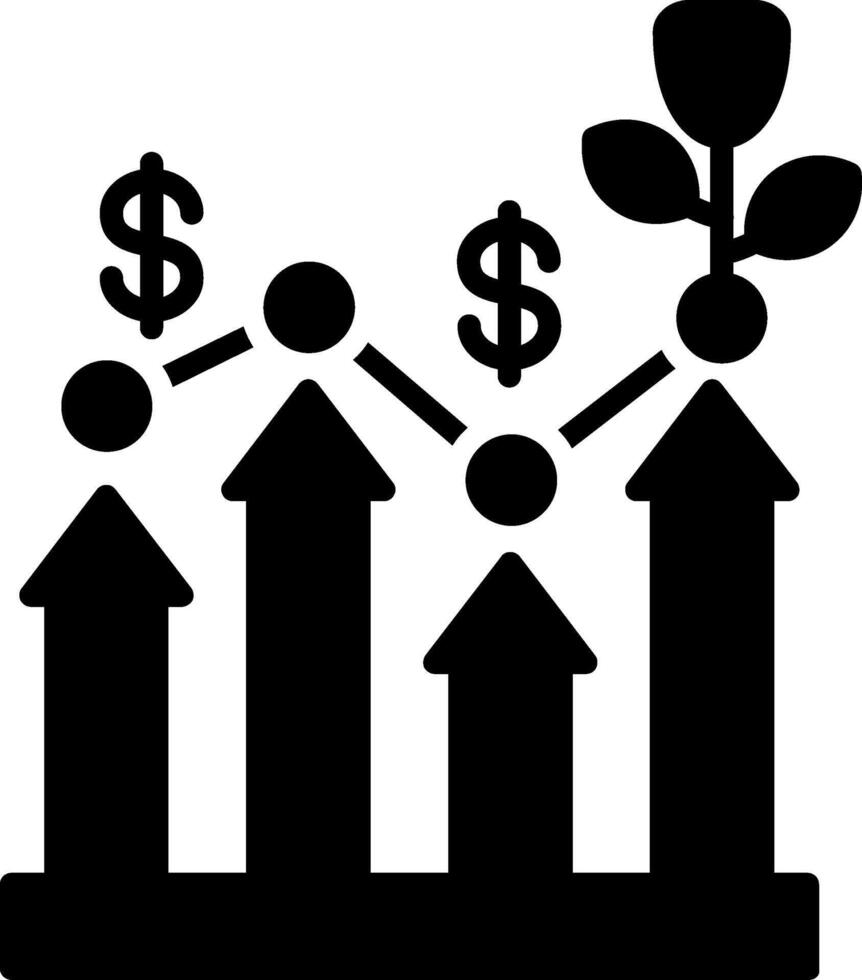 Growth Glyph Icon vector