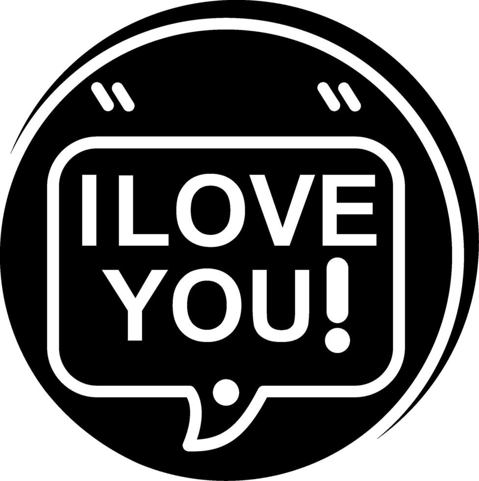 I Love You Glyph Icon vector