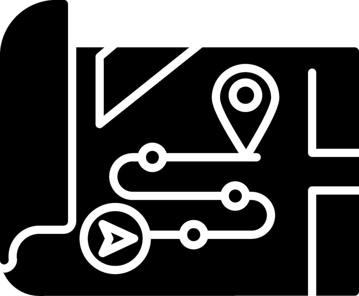 Route Glyph Icon vector