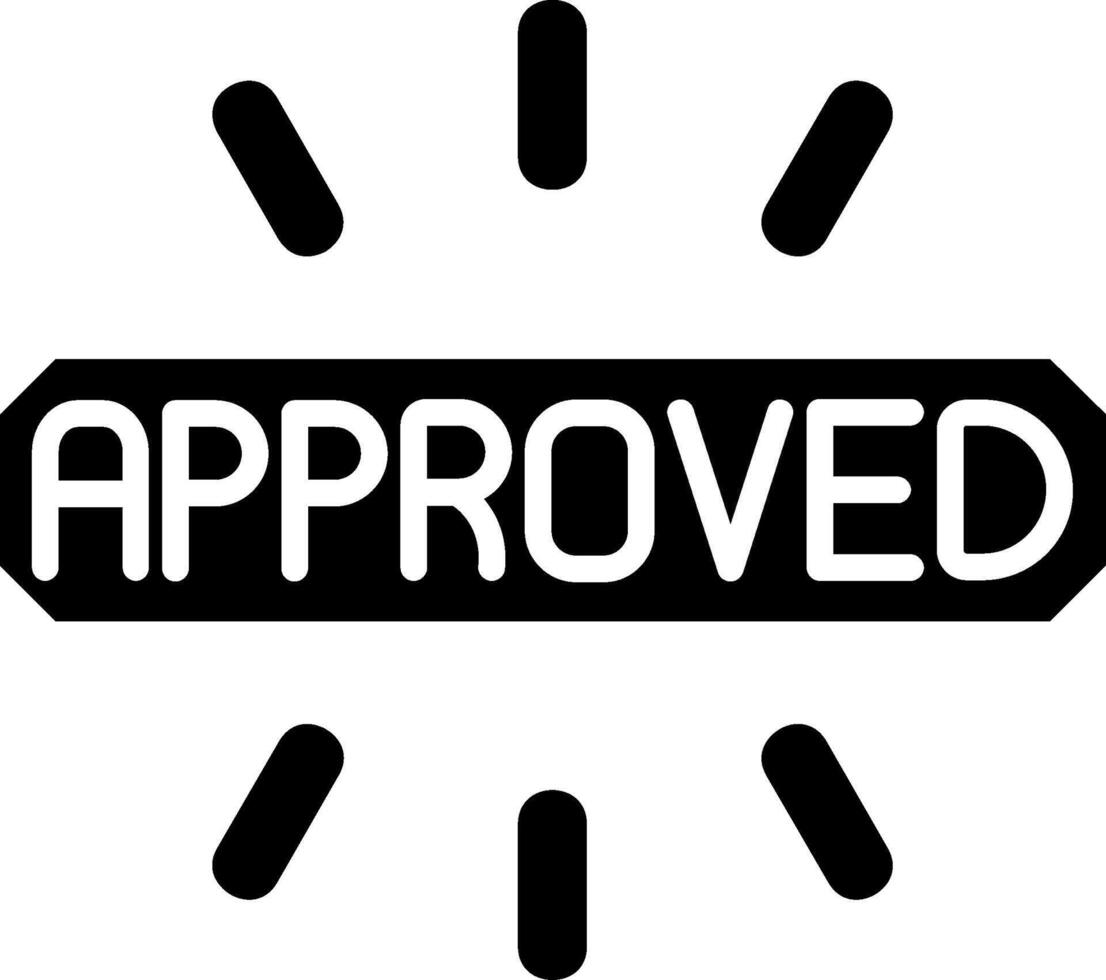 Approved Glyph Icon vector