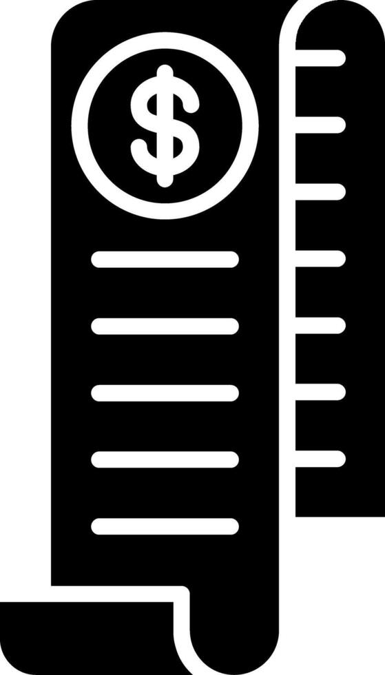 Receipt Glyph Icon vector