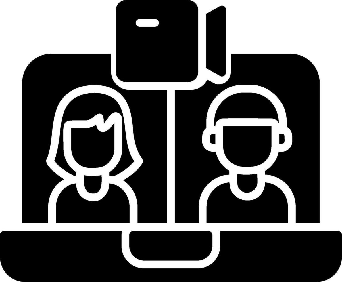 Videocall Glyph Icon vector
