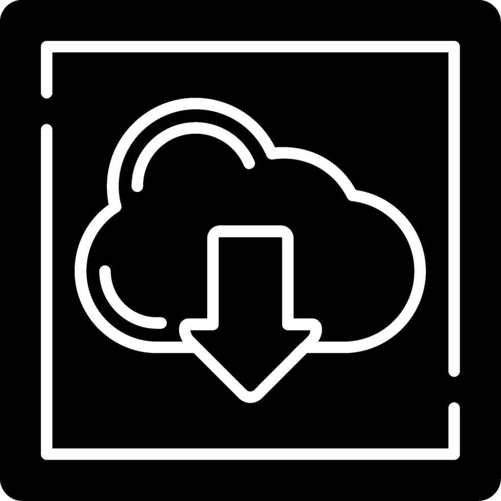 Cloud Download Glyph Icon vector
