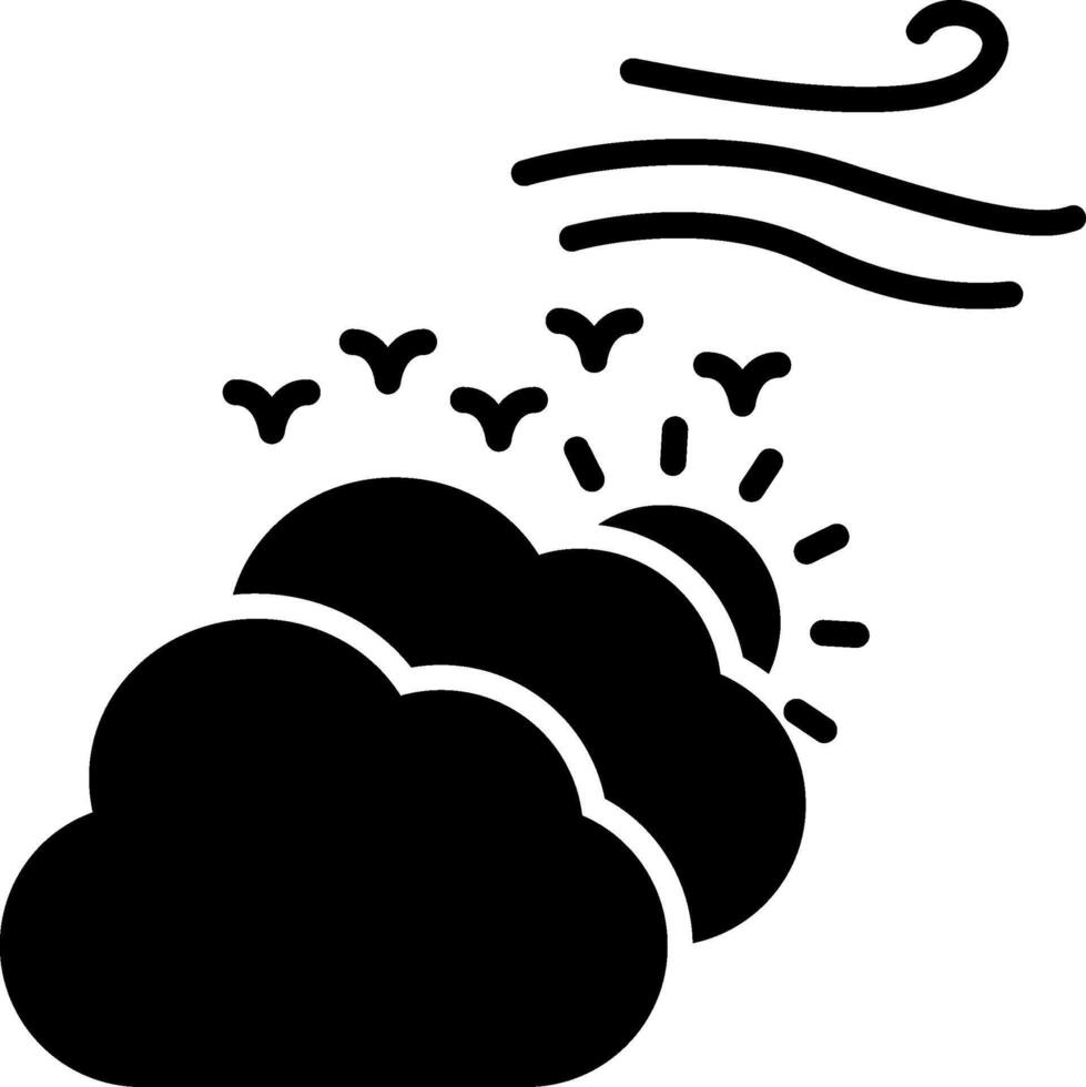 Cloudy Glyph Icon vector