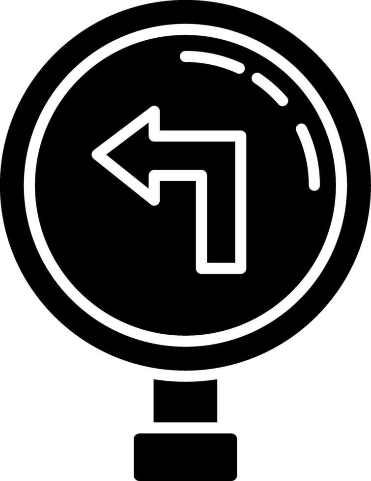 Left Turn Glyph Icon vector
