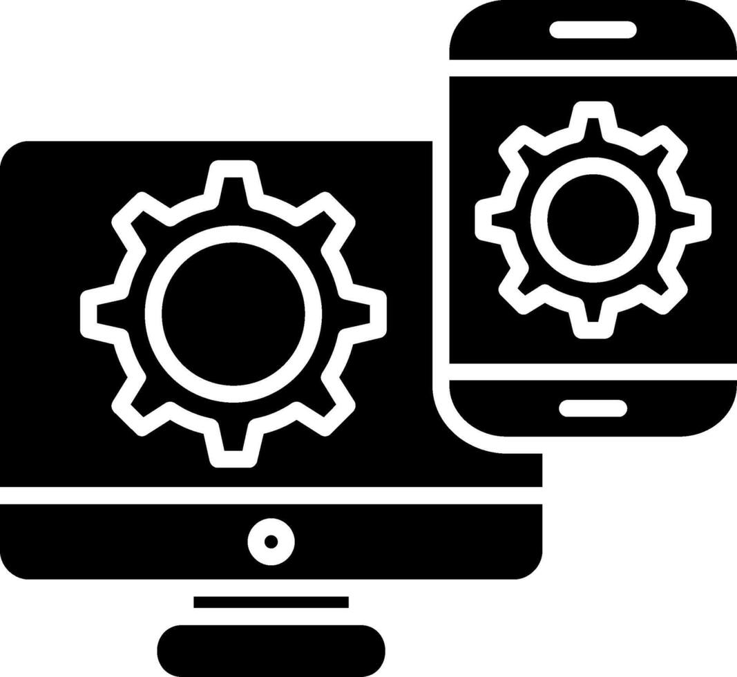 Screen Mirroring Glyph Icon vector