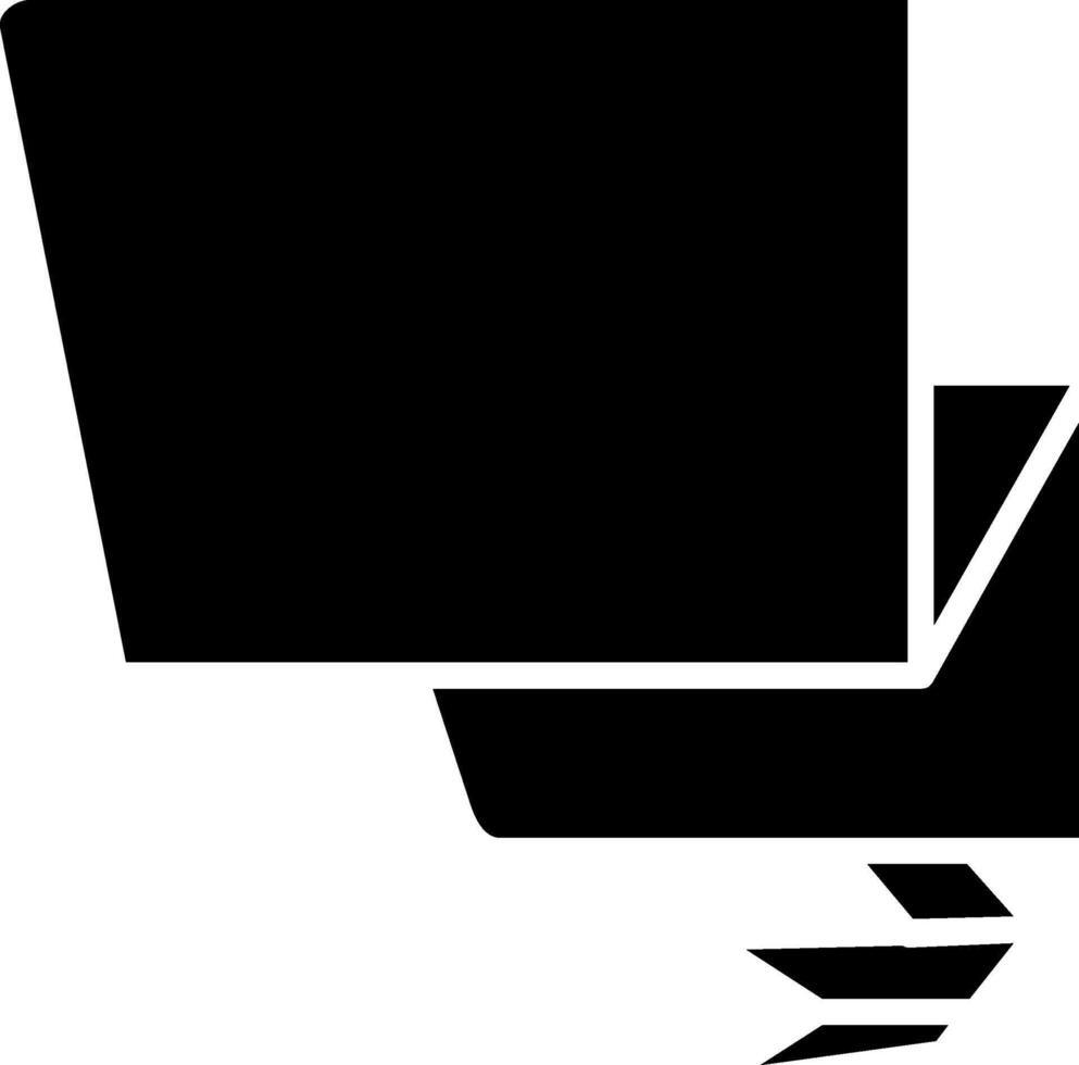 Folded Ribbon Glyph Icon vector