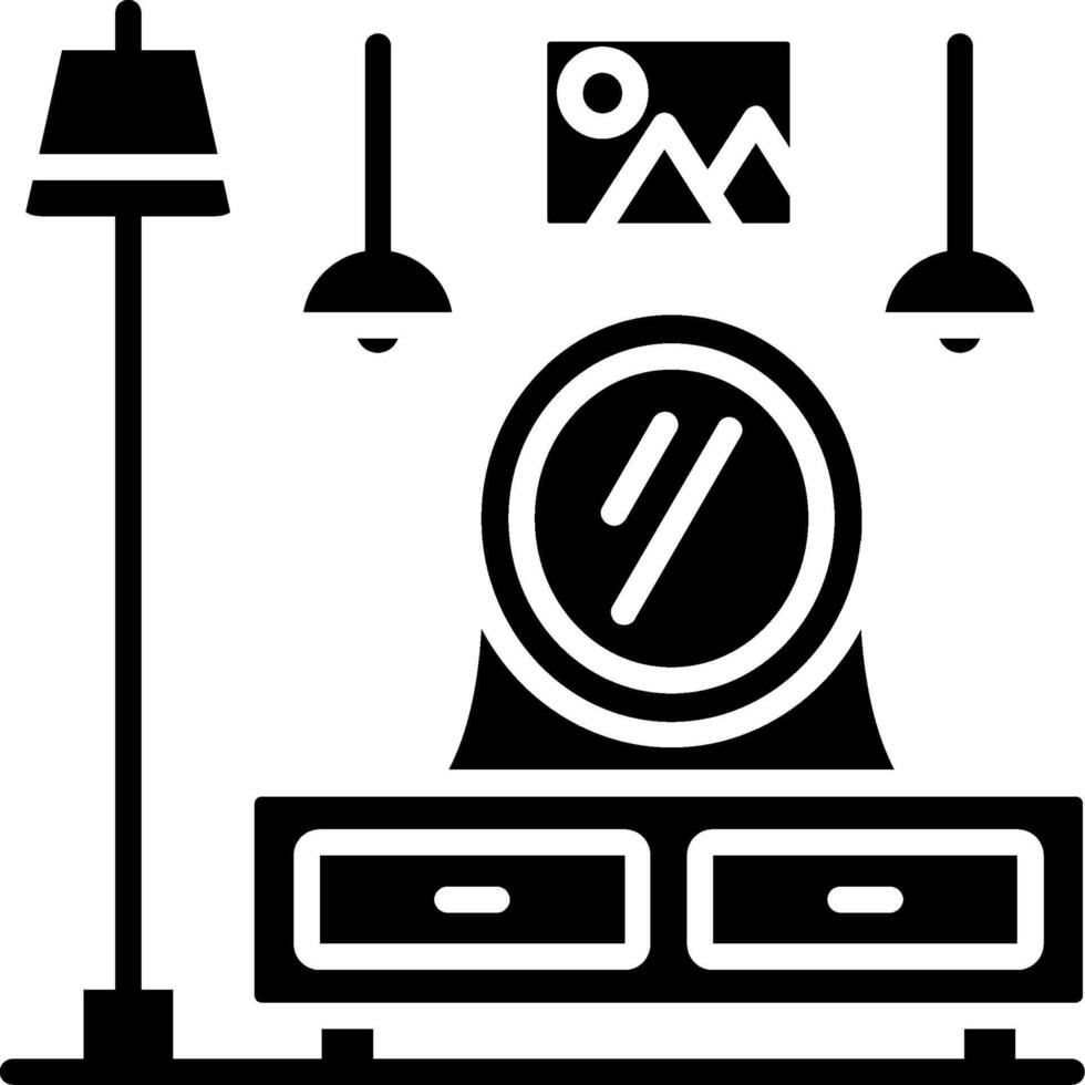 Vanity Mirror Glyph Icon vector