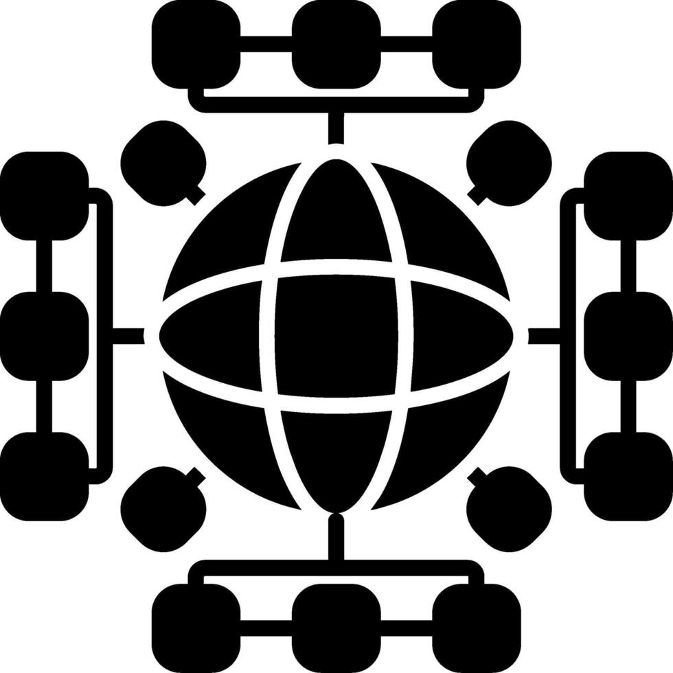 Global Network Glyph Icon vector