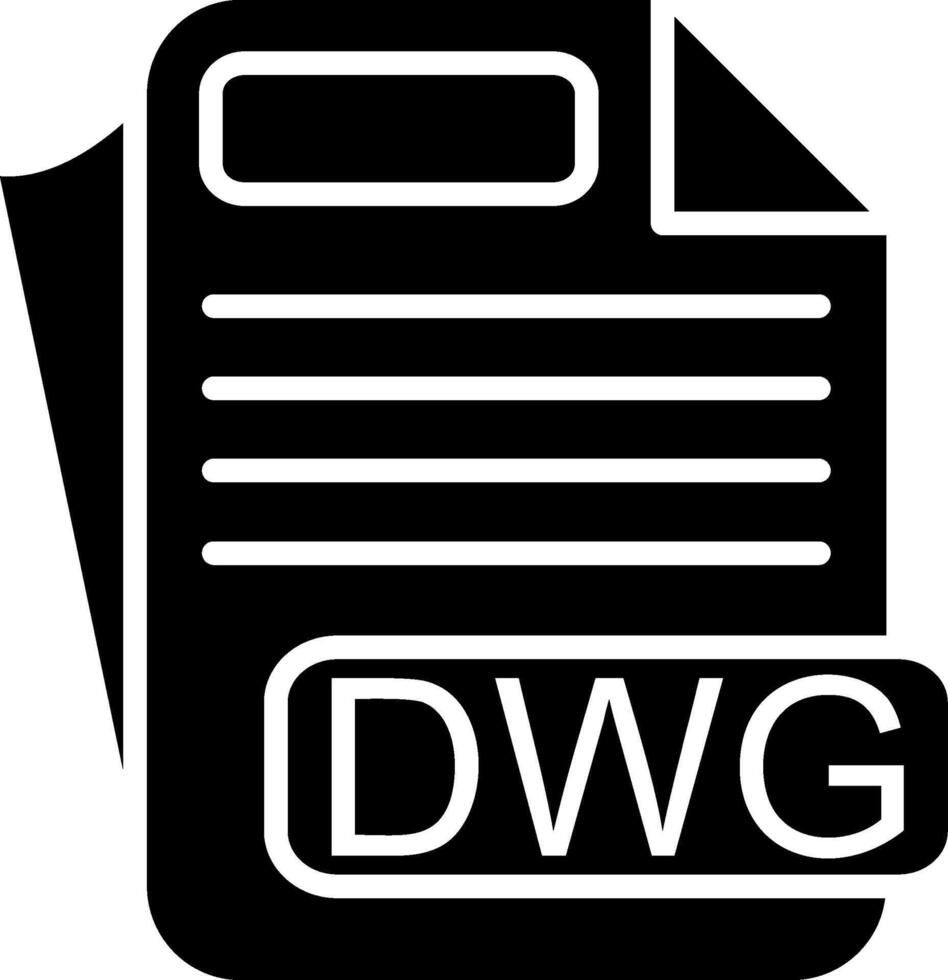 DWG File Format Glyph Icon vector