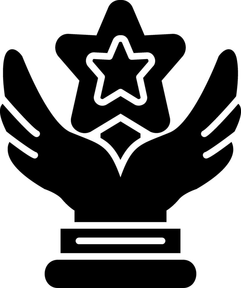 Trophy Star Glyph Icon vector