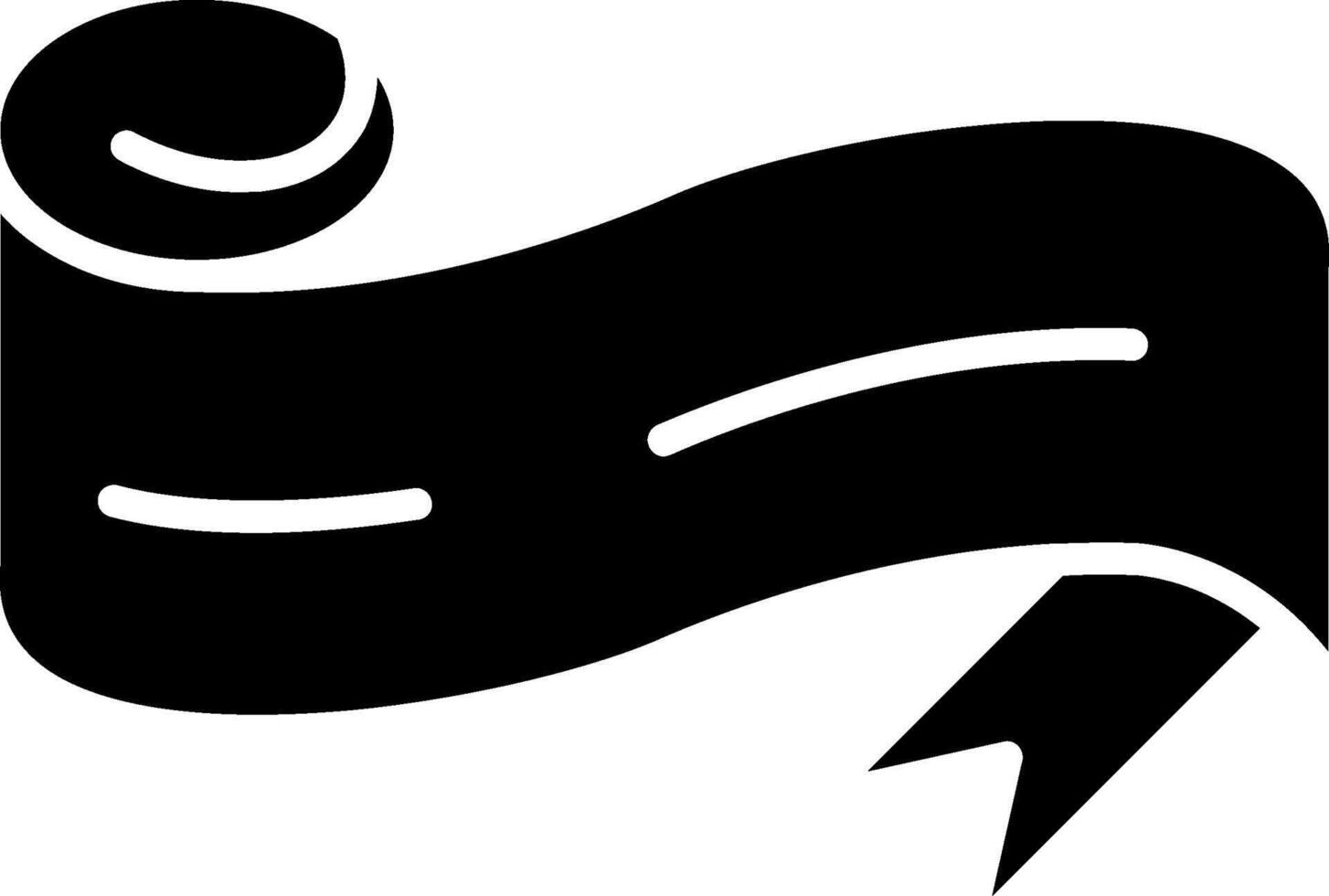 Folded Ribbon Glyph Icon vector