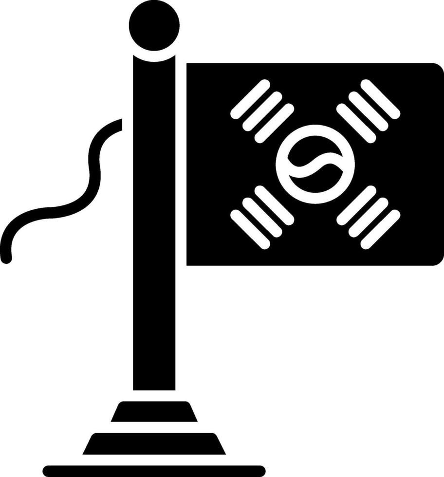 South Korea Flag Glyph Icon vector