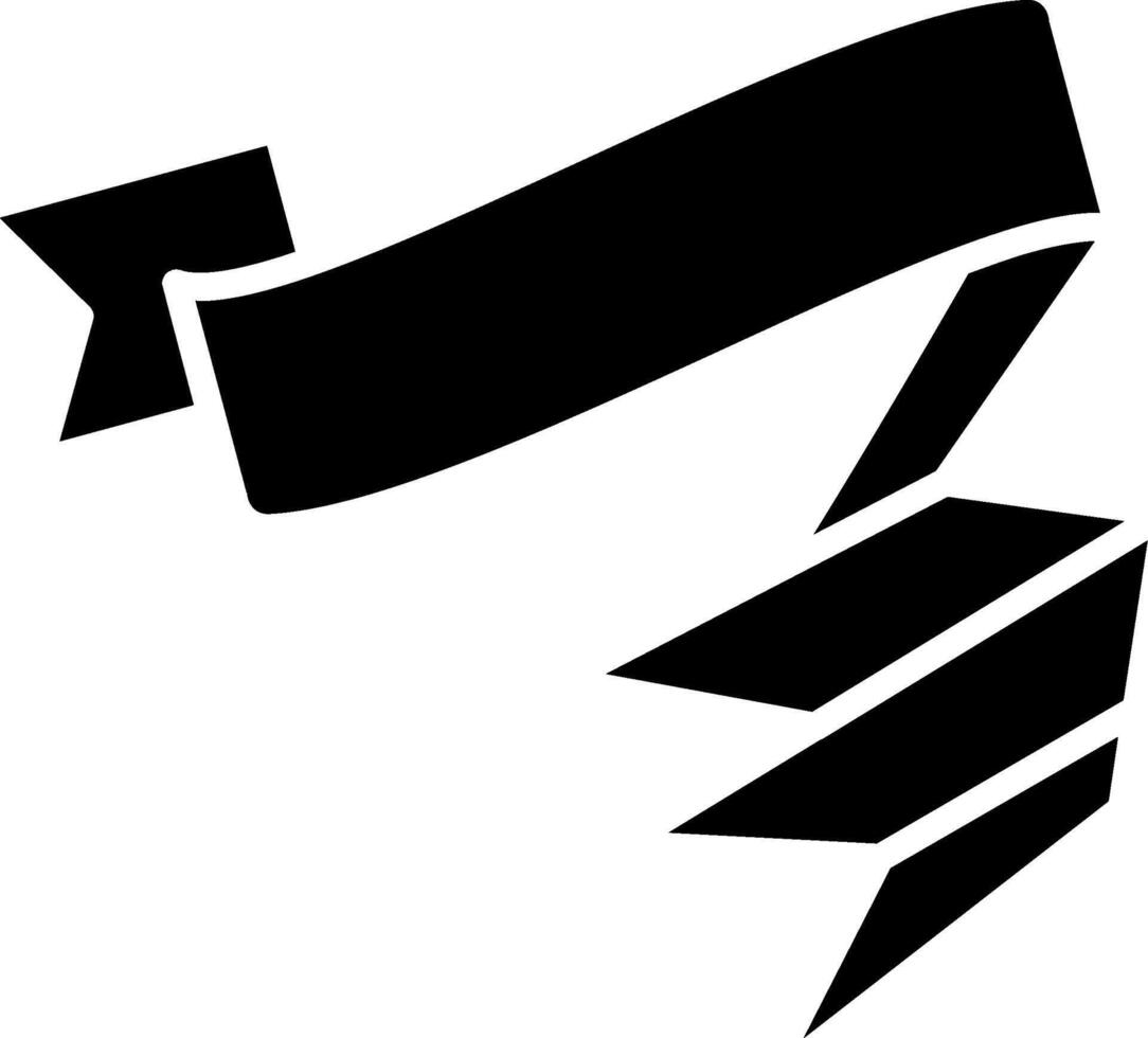 Folded Ribbon Glyph Icon vector