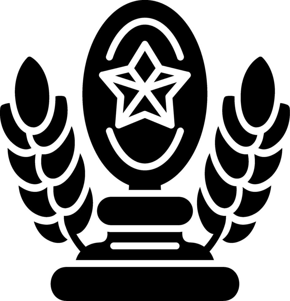 Trophy Star Glyph Icon vector