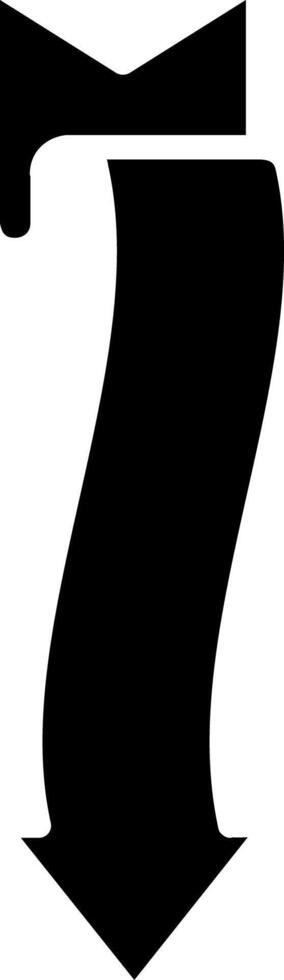 Down Arrow Glyph Icon vector