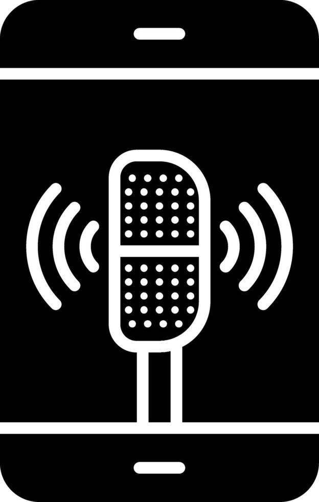 Voice Assistant Glyph Icon vector