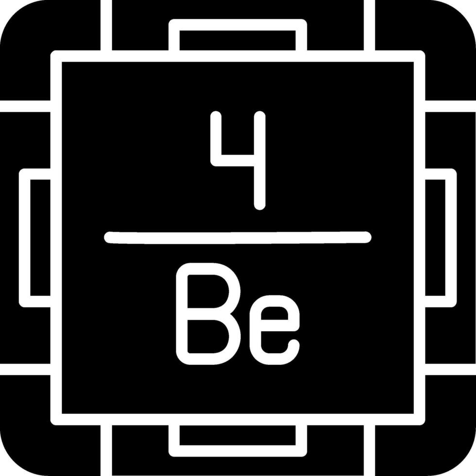 Beryllium Glyph Icon vector
