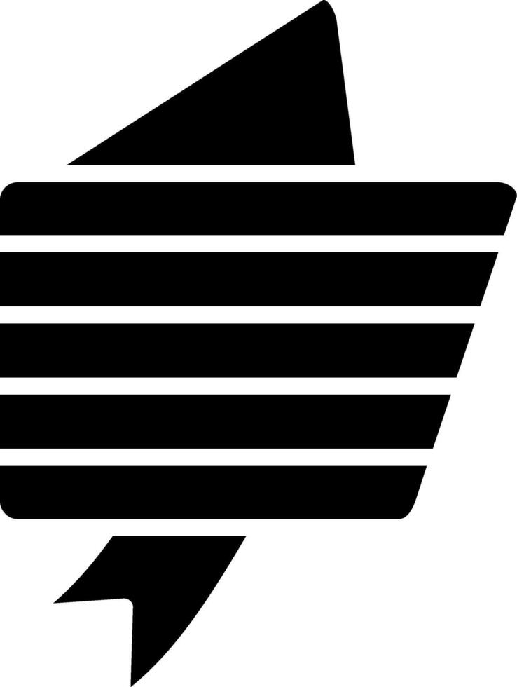 Folded Ribbon Glyph Icon vector